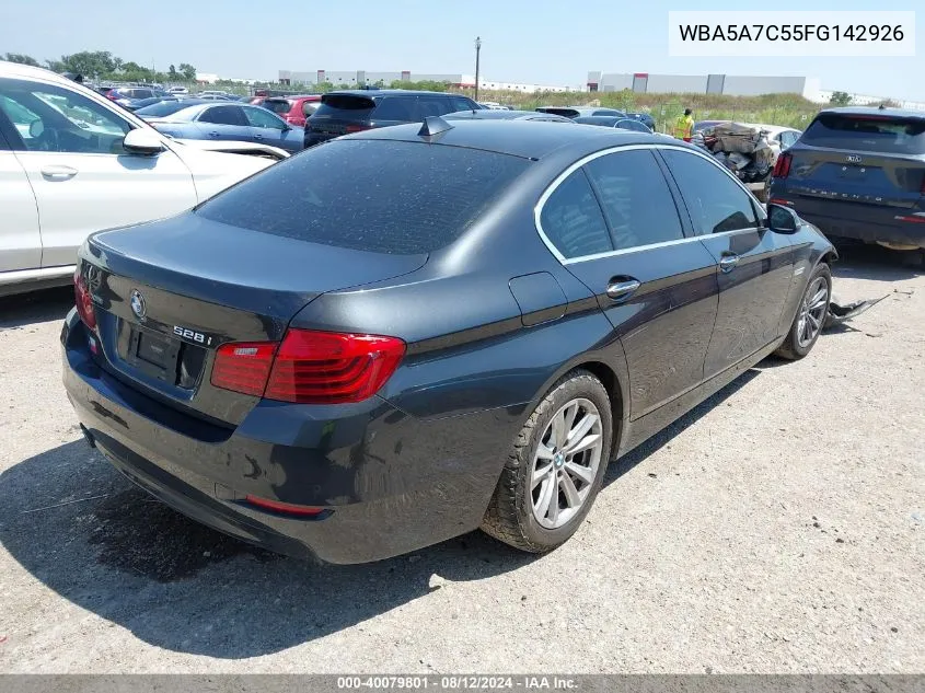 2015 BMW 528I xDrive VIN: WBA5A7C55FG142926 Lot: 40079801