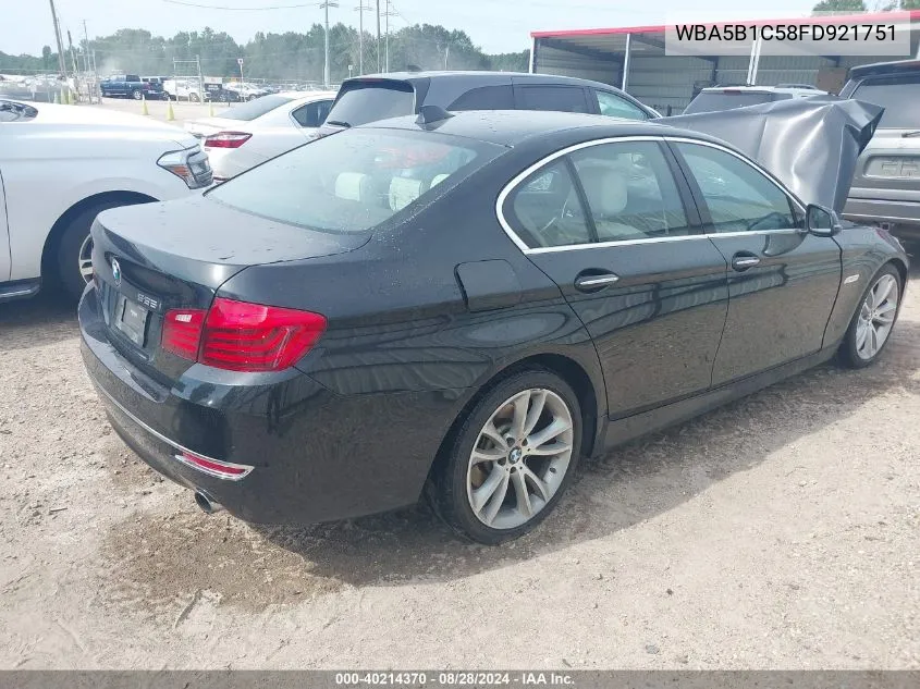 2015 BMW 535I VIN: WBA5B1C58FD921751 Lot: 40214370