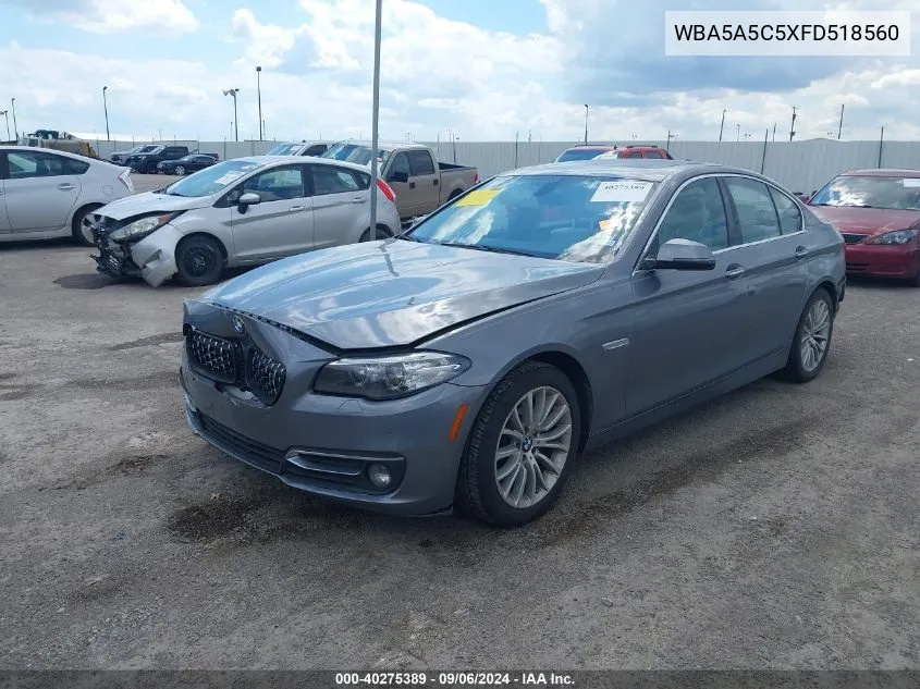 2015 BMW 528I VIN: WBA5A5C5XFD518560 Lot: 40275389