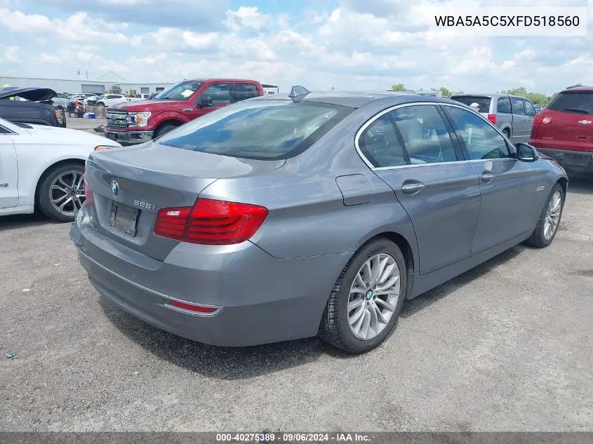 2015 BMW 528I VIN: WBA5A5C5XFD518560 Lot: 40275389