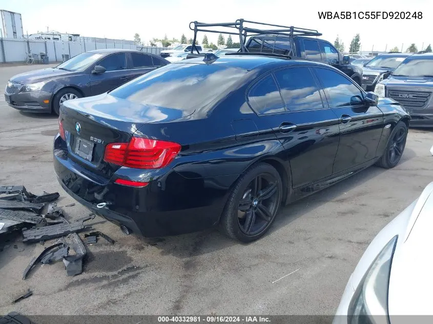 2015 BMW 535I VIN: WBA5B1C55FD920248 Lot: 40332981