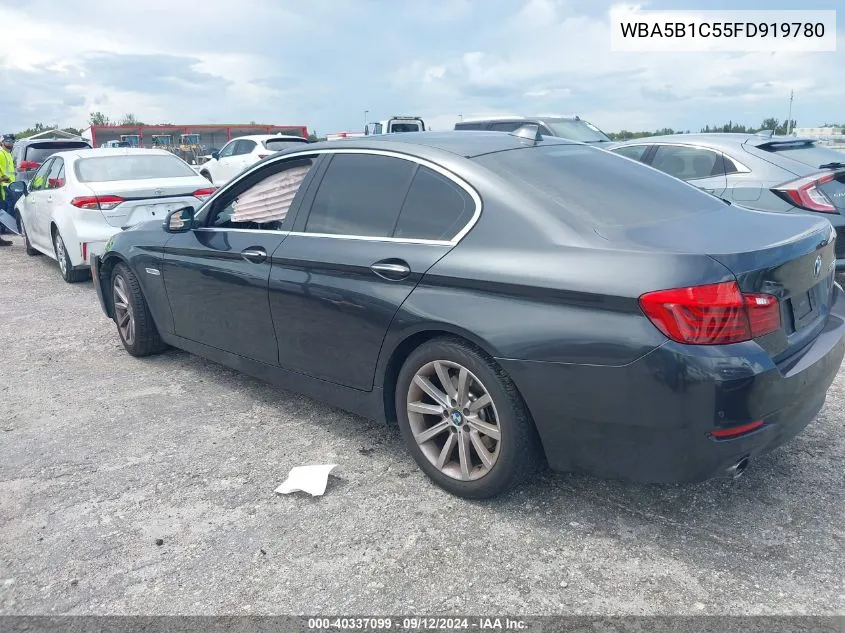 2015 BMW 535I VIN: WBA5B1C55FD919780 Lot: 40337099