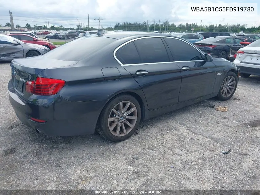 2015 BMW 535I VIN: WBA5B1C55FD919780 Lot: 40337099