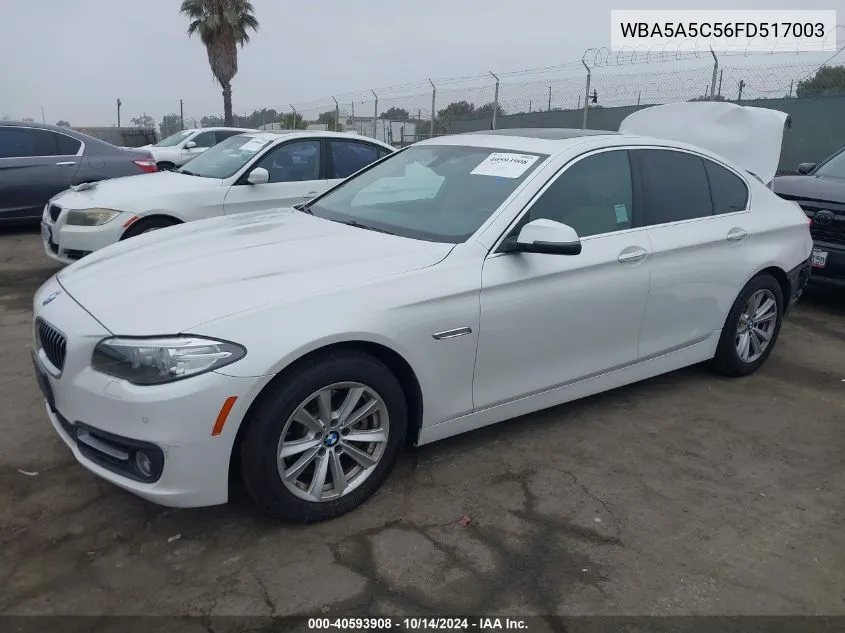 2015 BMW 528I VIN: WBA5A5C56FD517003 Lot: 40593908