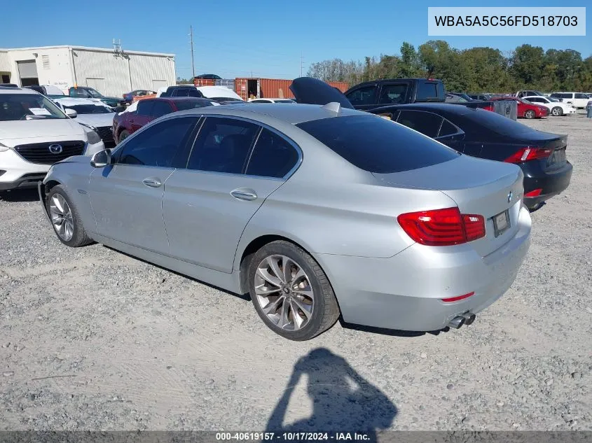 2015 BMW 528I VIN: WBA5A5C56FD518703 Lot: 40619157