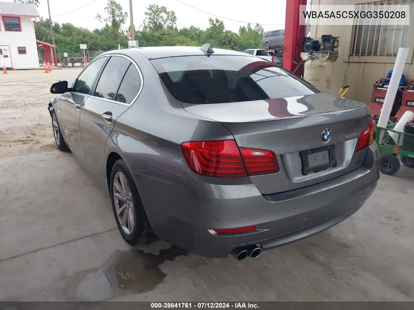 2016 BMW 528I VIN: WBA5A5C5XGG350208 Lot: 39841761