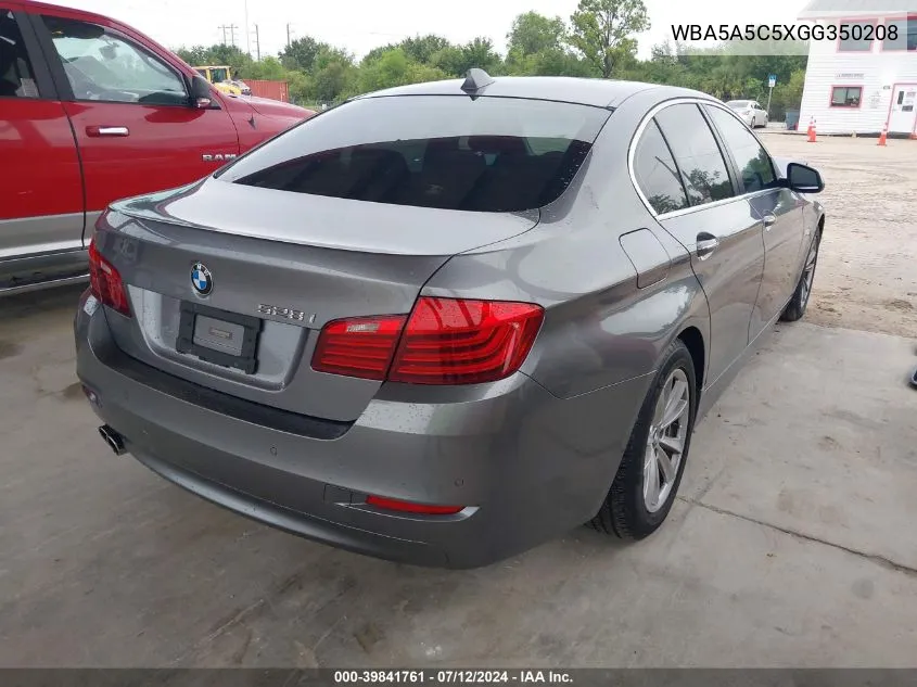 2016 BMW 528I VIN: WBA5A5C5XGG350208 Lot: 39841761