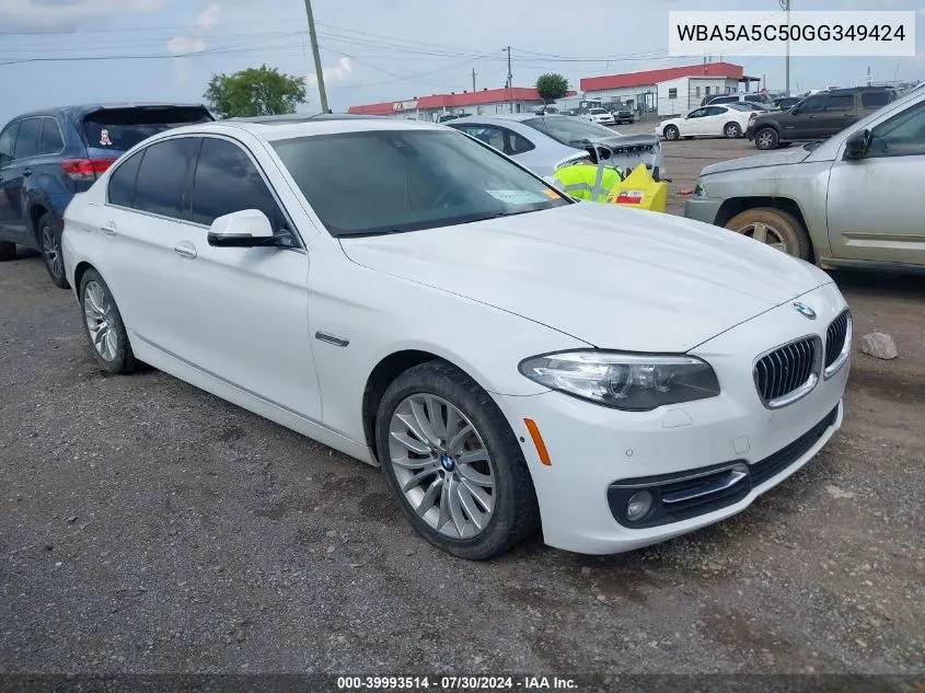 2016 BMW 528I VIN: WBA5A5C50GG349424 Lot: 39993514