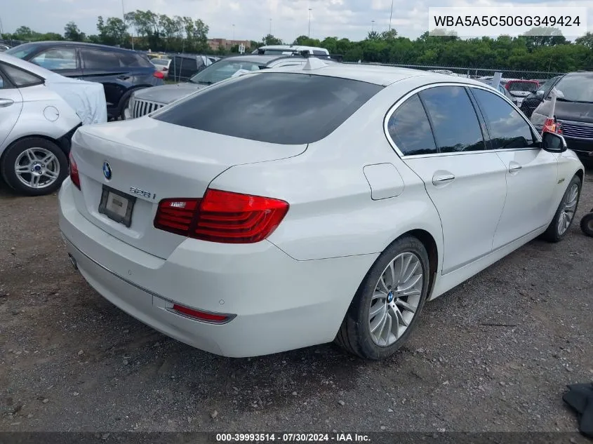 2016 BMW 528I VIN: WBA5A5C50GG349424 Lot: 39993514