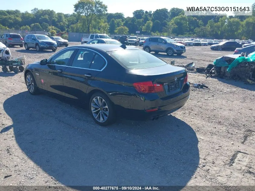 2016 BMW 528I Xi VIN: WBA5A7C53GG151643 Lot: 40277675