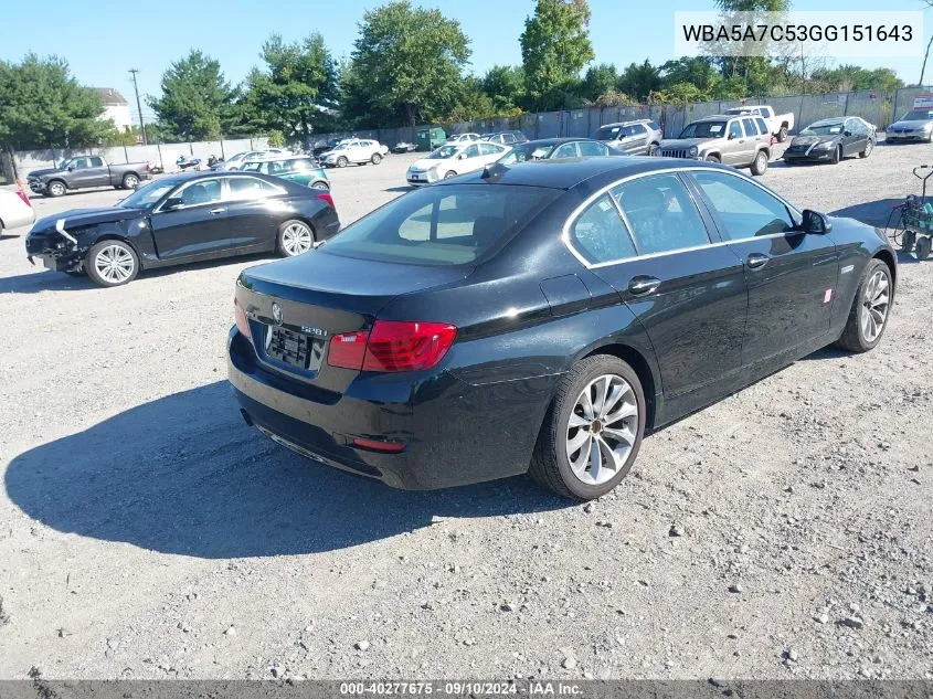 2016 BMW 528I Xi VIN: WBA5A7C53GG151643 Lot: 40277675