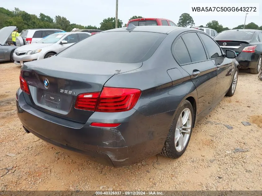 2016 BMW 528I xDrive VIN: WBA5A7C50GG643272 Lot: 40326937