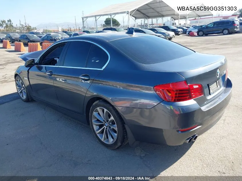 2016 BMW 528I VIN: WBA5A5C59GG351303 Lot: 40374843