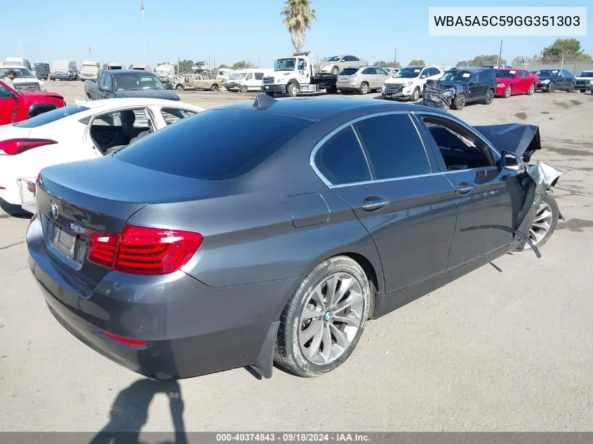 2016 BMW 528I VIN: WBA5A5C59GG351303 Lot: 40374843