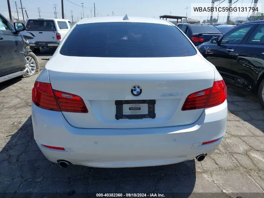 2016 BMW 535 I VIN: WBA5B1C59GG131794 Lot: 40382360