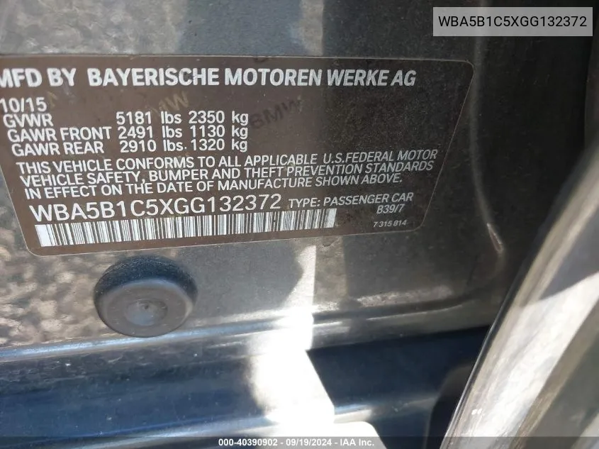 WBA5B1C5XGG132372 2016 BMW 535I