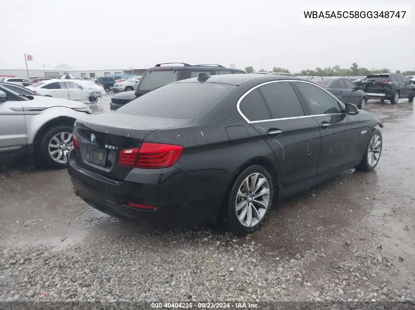 2016 BMW 528I VIN: WBA5A5C58GG348747 Lot: 40404235