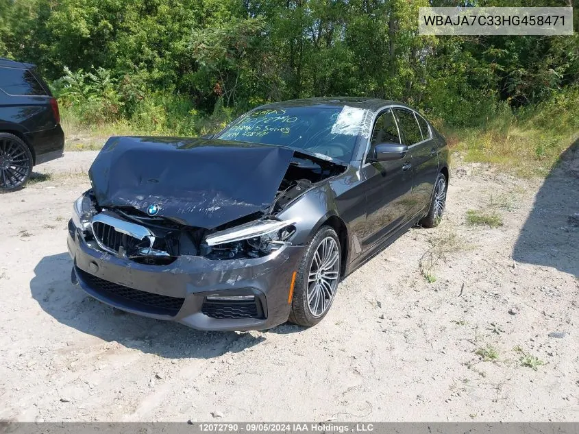 2017 BMW 5 Series 530I xDrive VIN: WBAJA7C33HG458471 Lot: 12072790