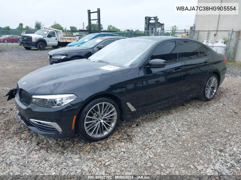 2017 BMW 530I xDrive VIN: WBAJA7C38HG905554 Lot: 39582702