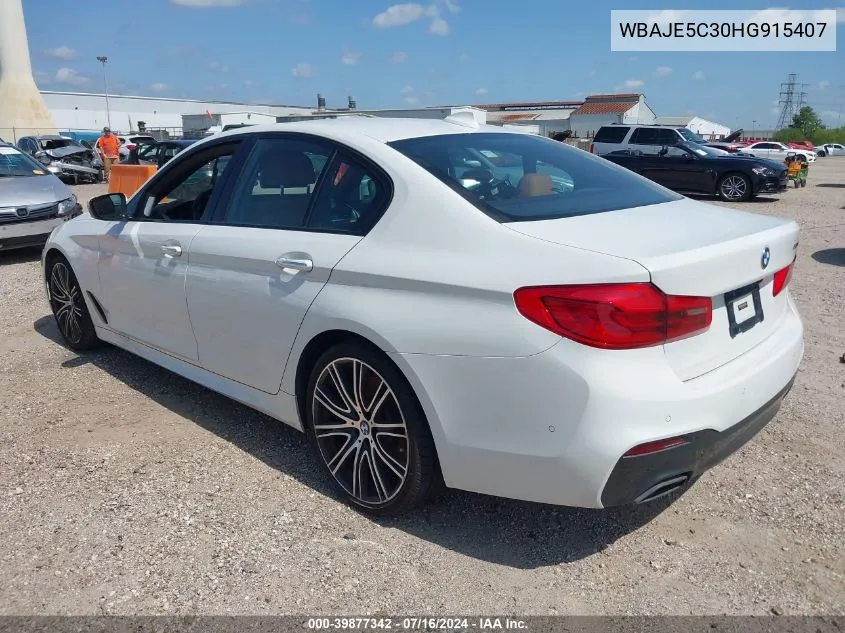 2017 BMW 540I VIN: WBAJE5C30HG915407 Lot: 39877342