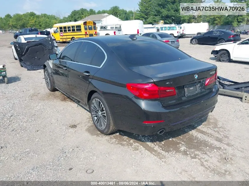 2017 BMW 530I Xi VIN: WBAJA7C35HWA70926 Lot: 40013461