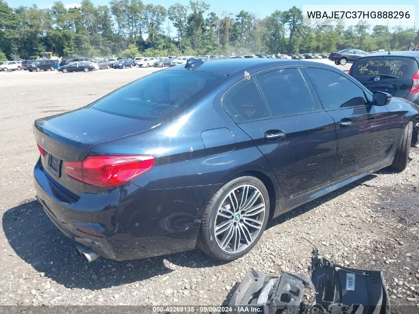 2017 BMW 540I xDrive VIN: WBAJE7C37HG888296 Lot: 40269135