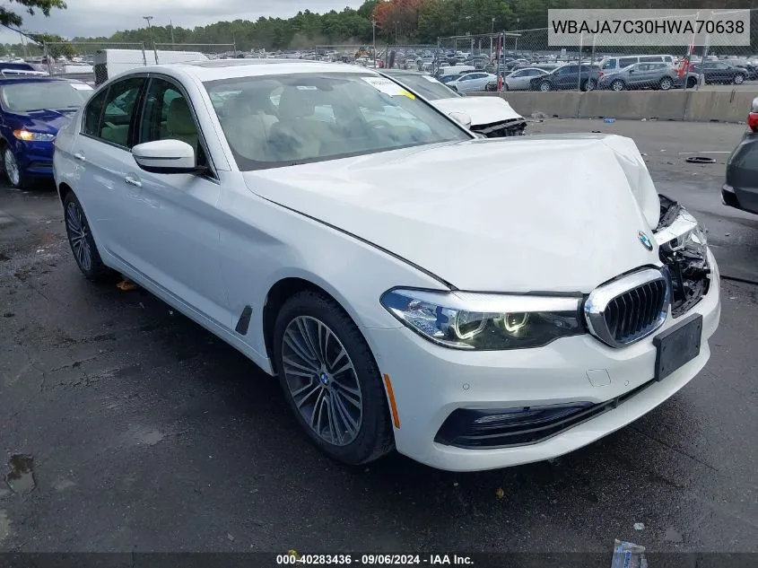 2017 BMW 530I xDrive VIN: WBAJA7C30HWA70638 Lot: 40283436