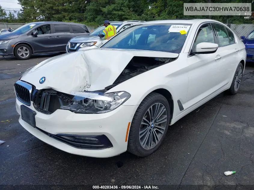 2017 BMW 530I xDrive VIN: WBAJA7C30HWA70638 Lot: 40283436