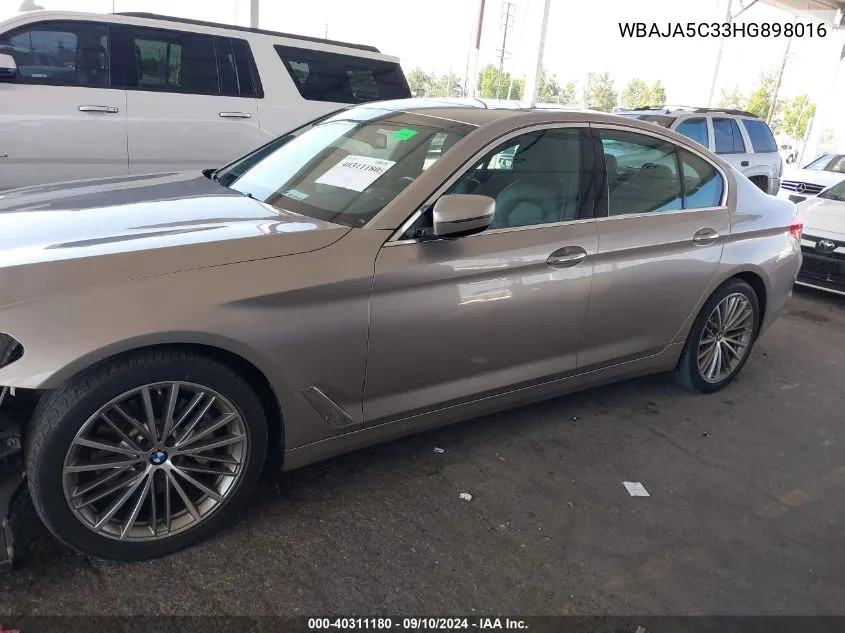 2017 BMW 530I I VIN: WBAJA5C33HG898016 Lot: 40311180