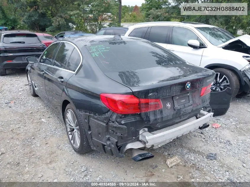 2017 BMW 540I xDrive VIN: WBAJE7C32HG888402 Lot: 40324585