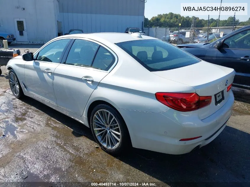 2017 BMW 530I VIN: WBAJA5C34HG896274 Lot: 40493714