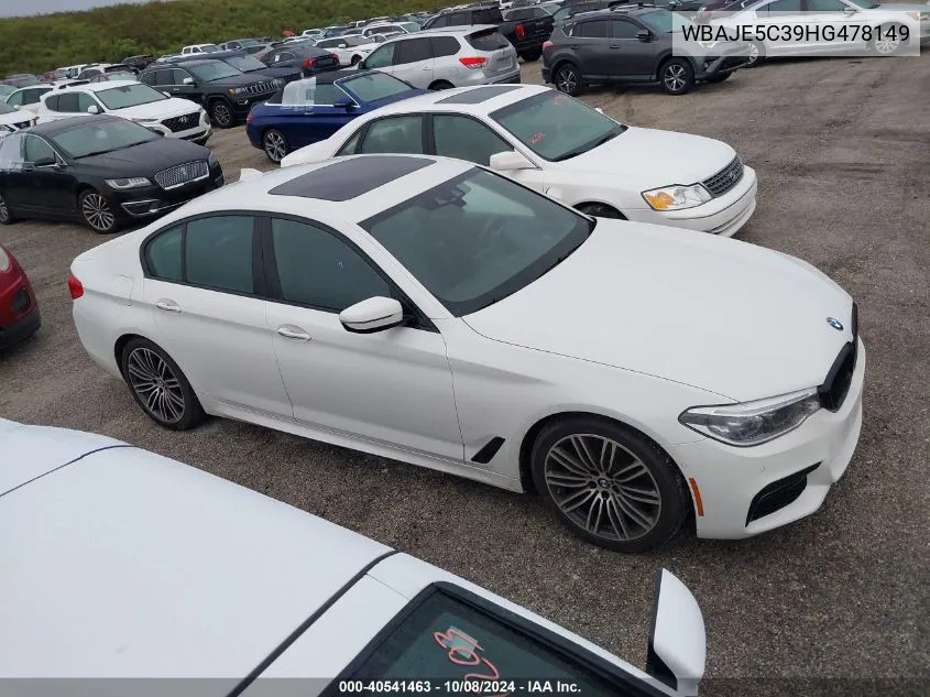 2017 BMW 540 I VIN: WBAJE5C39HG478149 Lot: 40541463