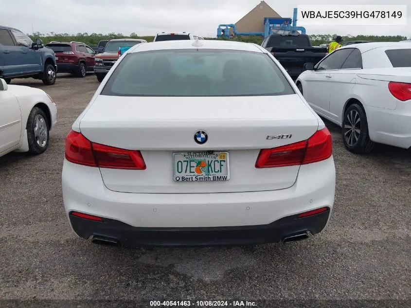 2017 BMW 540 I VIN: WBAJE5C39HG478149 Lot: 40541463