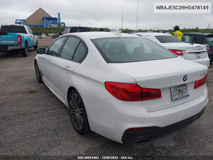 2017 BMW 540 I VIN: WBAJE5C39HG478149 Lot: 40541463