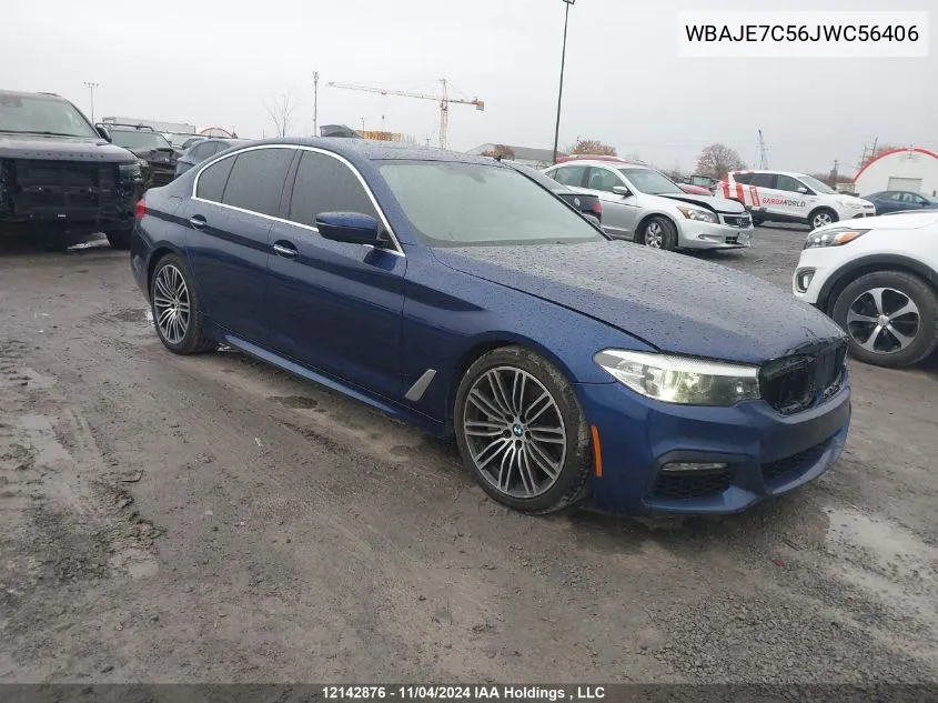 2018 BMW 5 Series VIN: WBAJE7C56JWC56406 Lot: 12142876