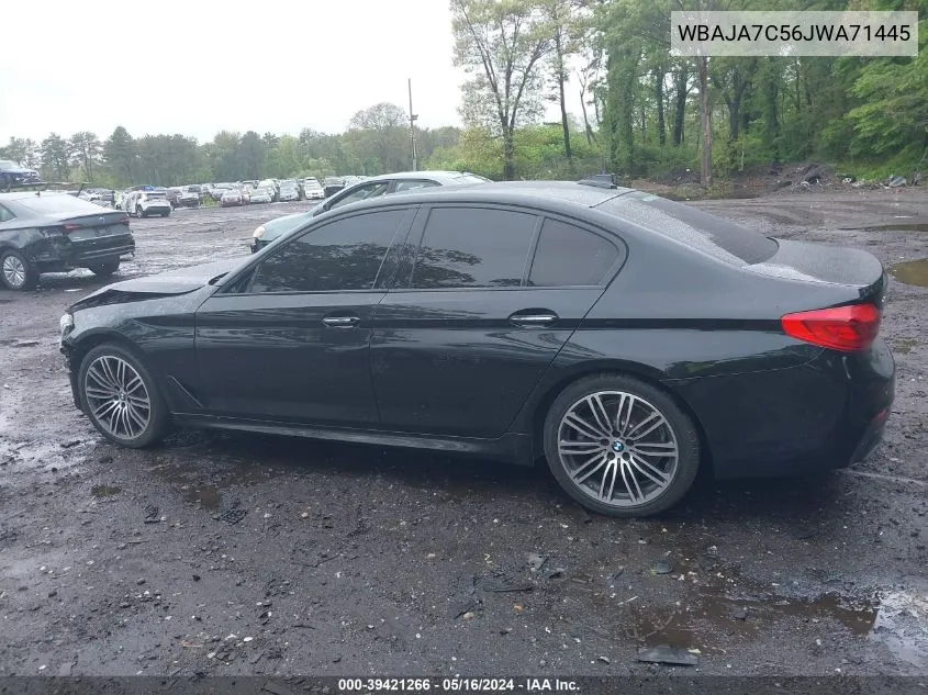 2018 BMW 530I xDrive VIN: WBAJA7C56JWA71445 Lot: 39421266