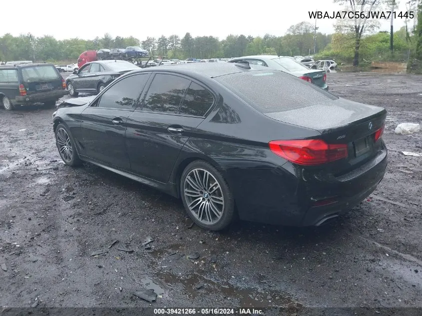 2018 BMW 530I xDrive VIN: WBAJA7C56JWA71445 Lot: 39421266