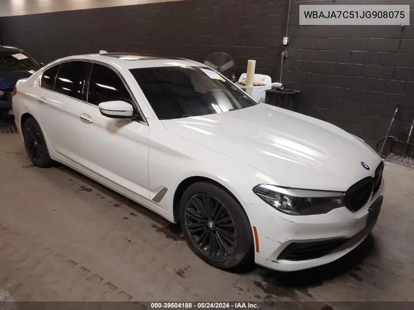 2018 BMW 530I xDrive VIN: WBAJA7C51JG908075 Lot: 39504188