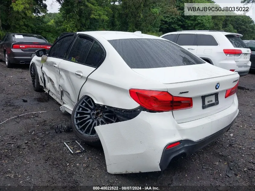 2018 BMW M550I xDrive VIN: WBAJB9C50JB035022 Lot: 40022522