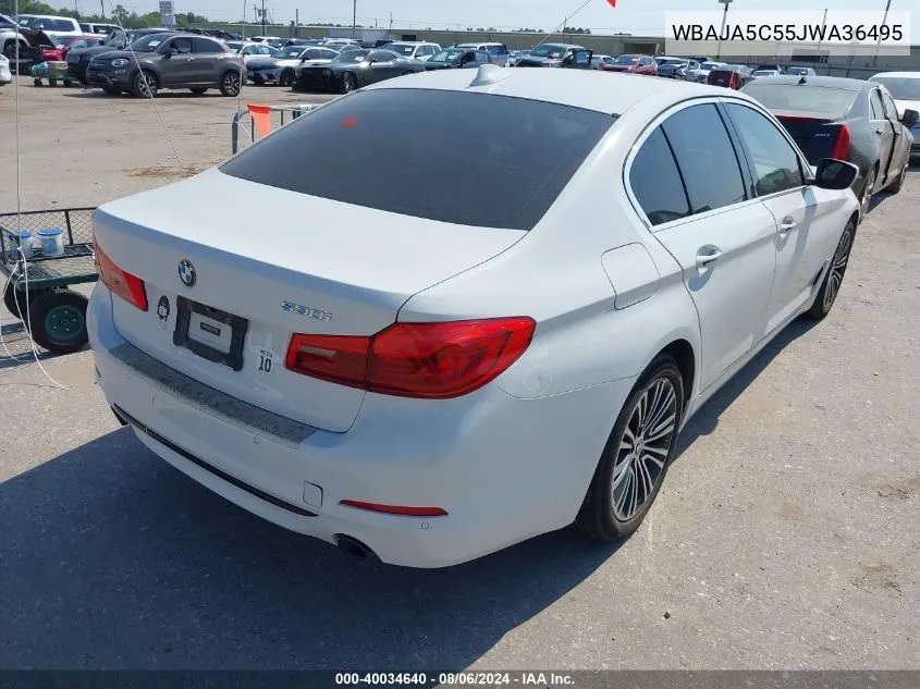 2018 BMW 530I VIN: WBAJA5C55JWA36495 Lot: 40034640