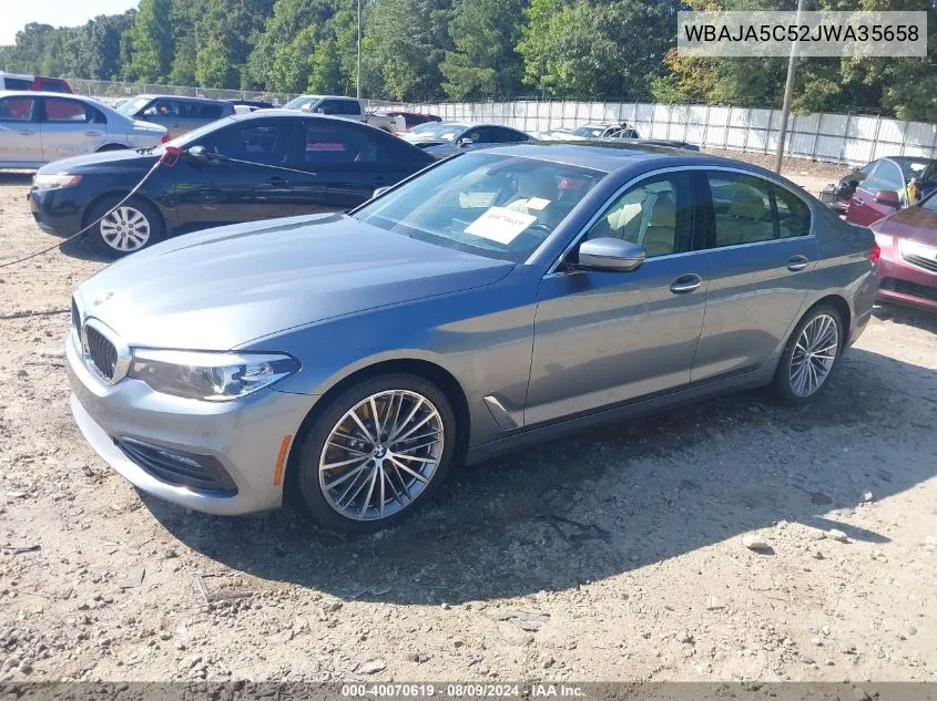 2018 BMW 530I VIN: WBAJA5C52JWA35658 Lot: 40070619