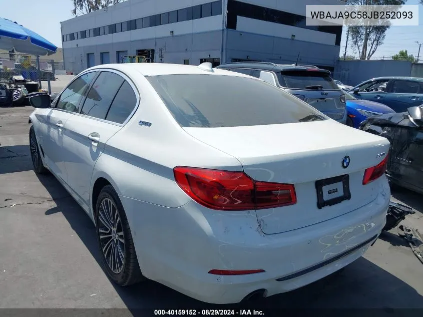 2018 BMW 530E Iperformance VIN: WBAJA9C58JB252093 Lot: 40159152