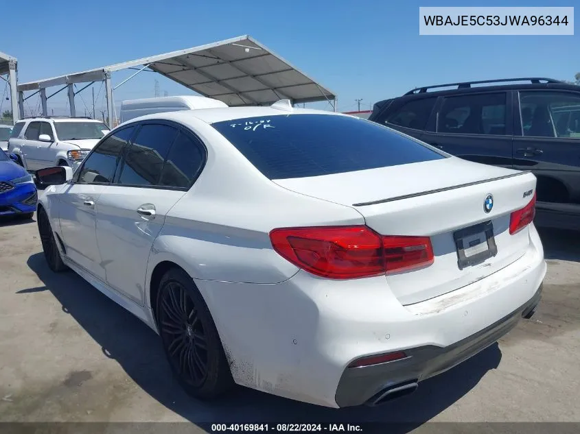 2018 BMW 540I VIN: WBAJE5C53JWA96344 Lot: 40169841