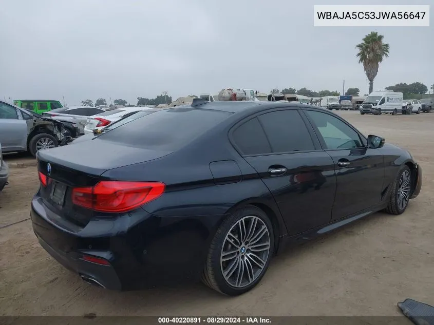 2018 BMW 530I VIN: WBAJA5C53JWA56647 Lot: 40220891