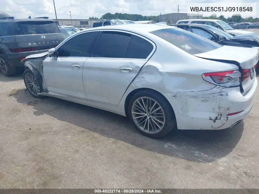 2018 BMW 540I VIN: WBAJE5C51JG918548 Lot: 40222174