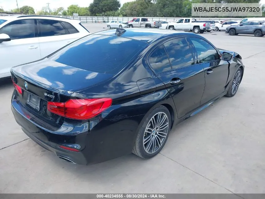 2018 BMW 540I VIN: WBAJE5C55JWA97320 Lot: 40234555