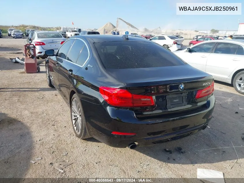 2018 BMW 530E VIN: WBAJA9C5XJB250961 Lot: 40358543