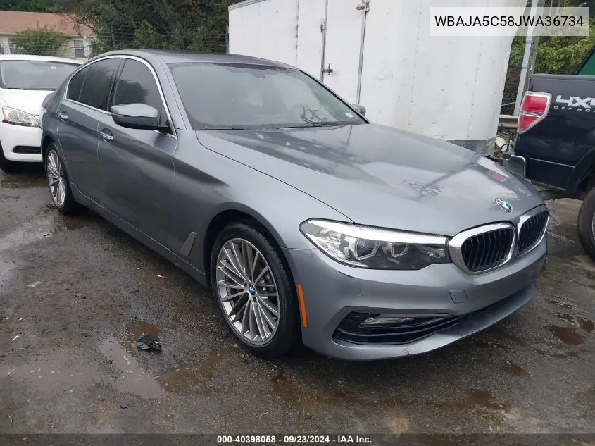 2018 BMW 530I VIN: WBAJA5C58JWA36734 Lot: 40398058