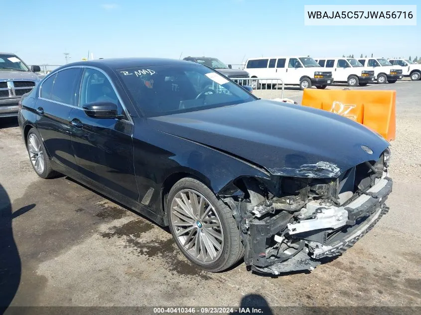 2018 BMW 530 I VIN: WBAJA5C57JWA56716 Lot: 40410346