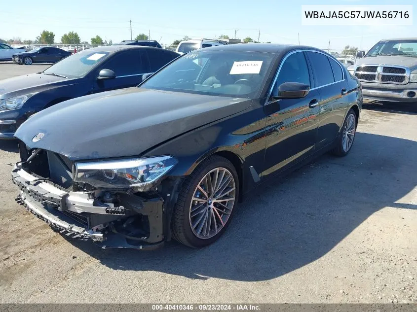 2018 BMW 530 I VIN: WBAJA5C57JWA56716 Lot: 40410346